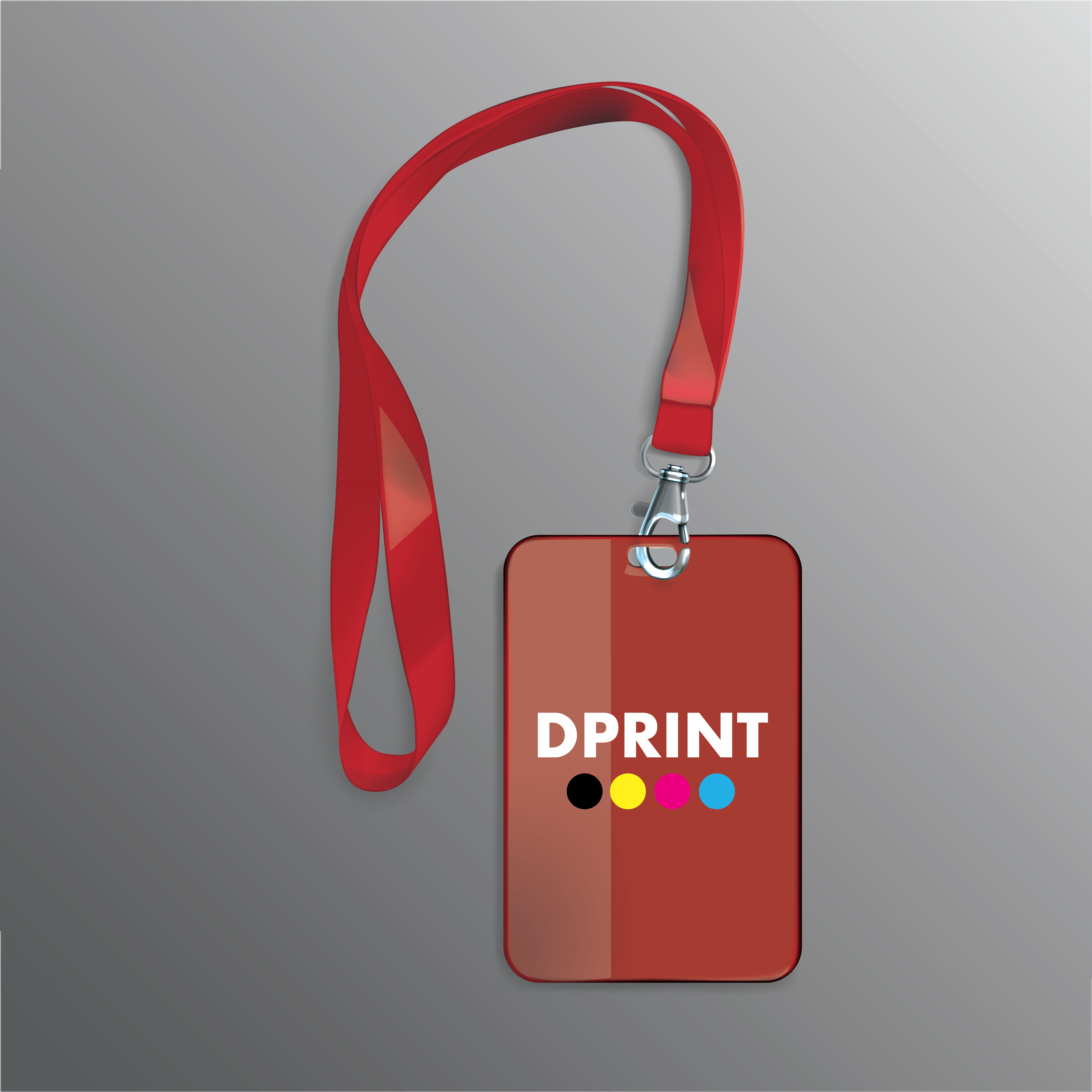 Lanyard personnalisé rouge avec logo Dprint